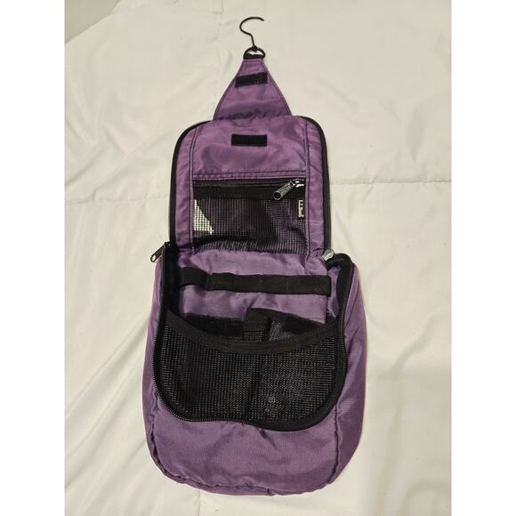 Vtg L.L. Bean Hanging Travel Purple Bag Toiletries Shaving Nylon Swivel Hook - Picture 5 of 8